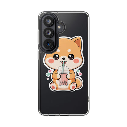 Kawaii Shiba Inu Phone Case for Bubble Tea Lovers