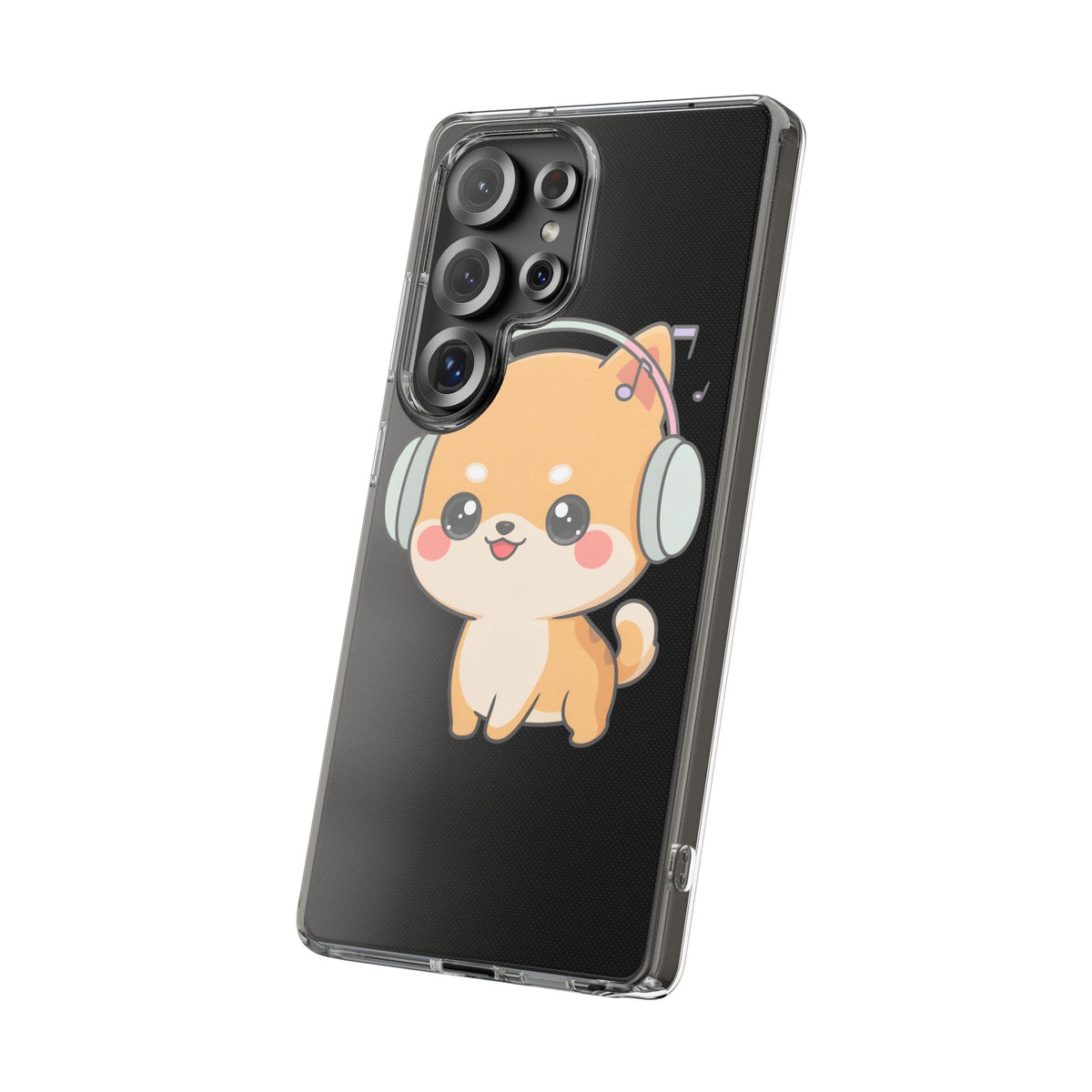 Kawaii Shiba Inu Phone Case – Music Lover Clear Case