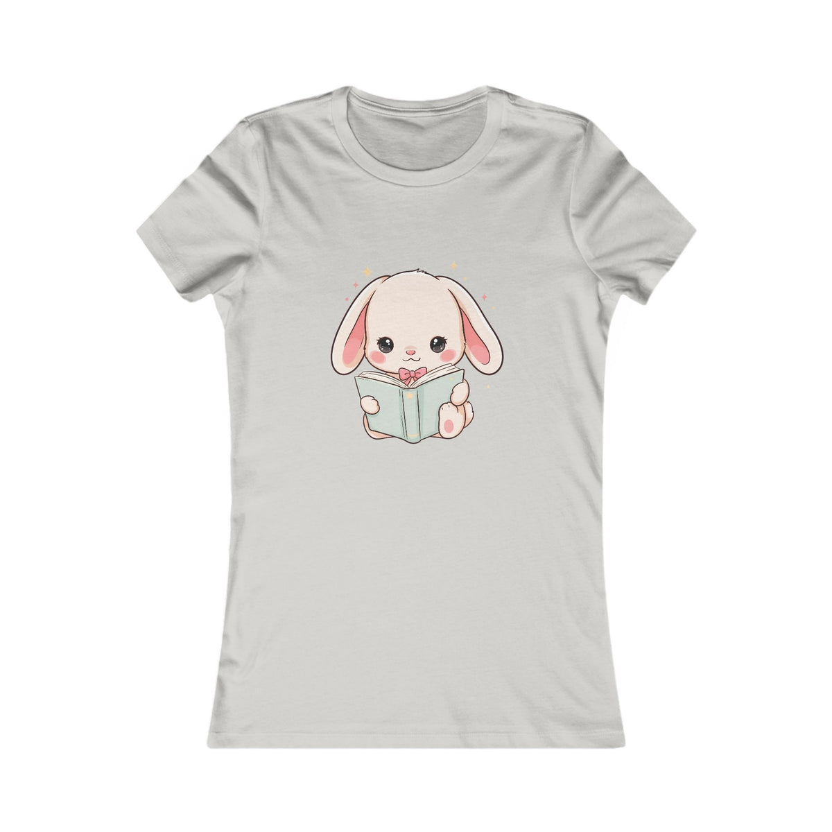 Kawaii Reading Bunny Women's Tee for Book Lovers