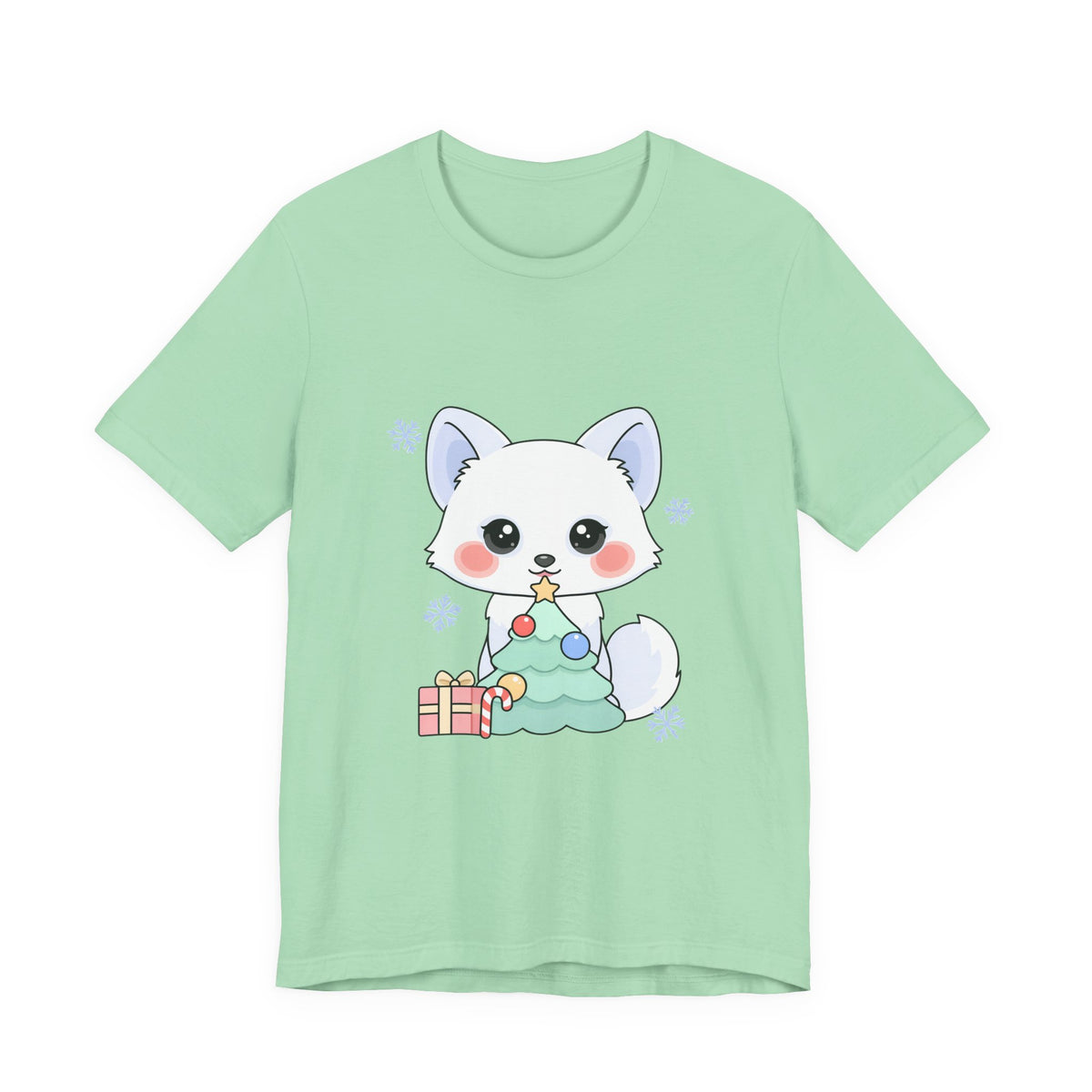 Kawaii Christmas Fox T-Shirt for Cozy Holiday Decorating