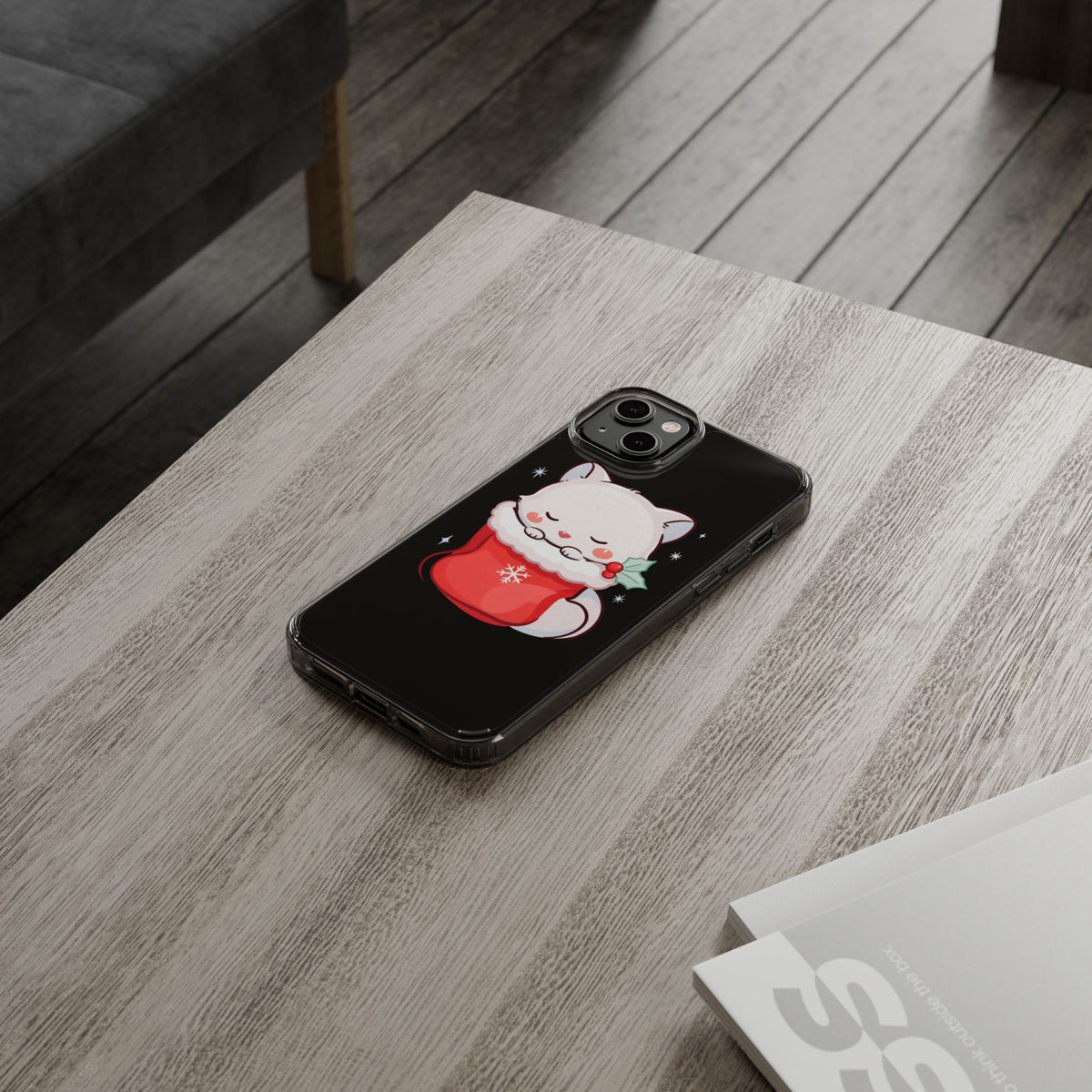 Christmas Fox Phone Case, Cute Holiday Stocking Gift