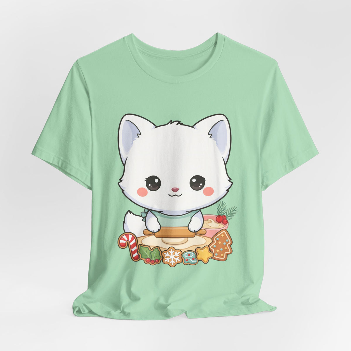 Kawaii Arctic Fox Christmas Baking T-Shirt