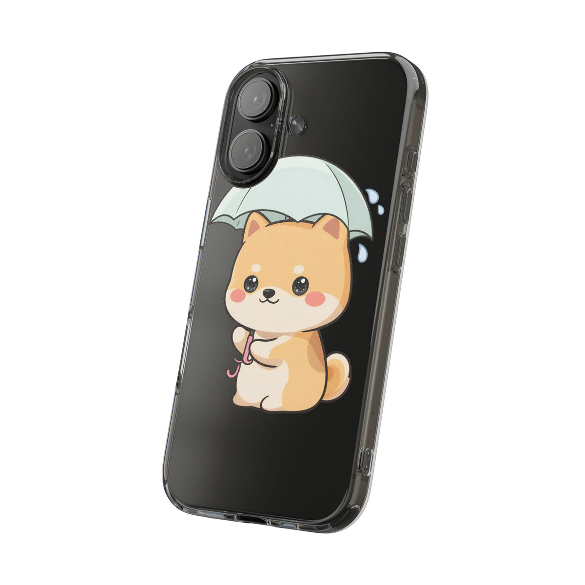 Shiba Inu Phone Case, Kawaii Rainy Day Pup