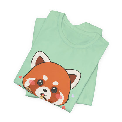 Kawaii Red Panda Ramen T-Shirt for Cozy Foodie Style