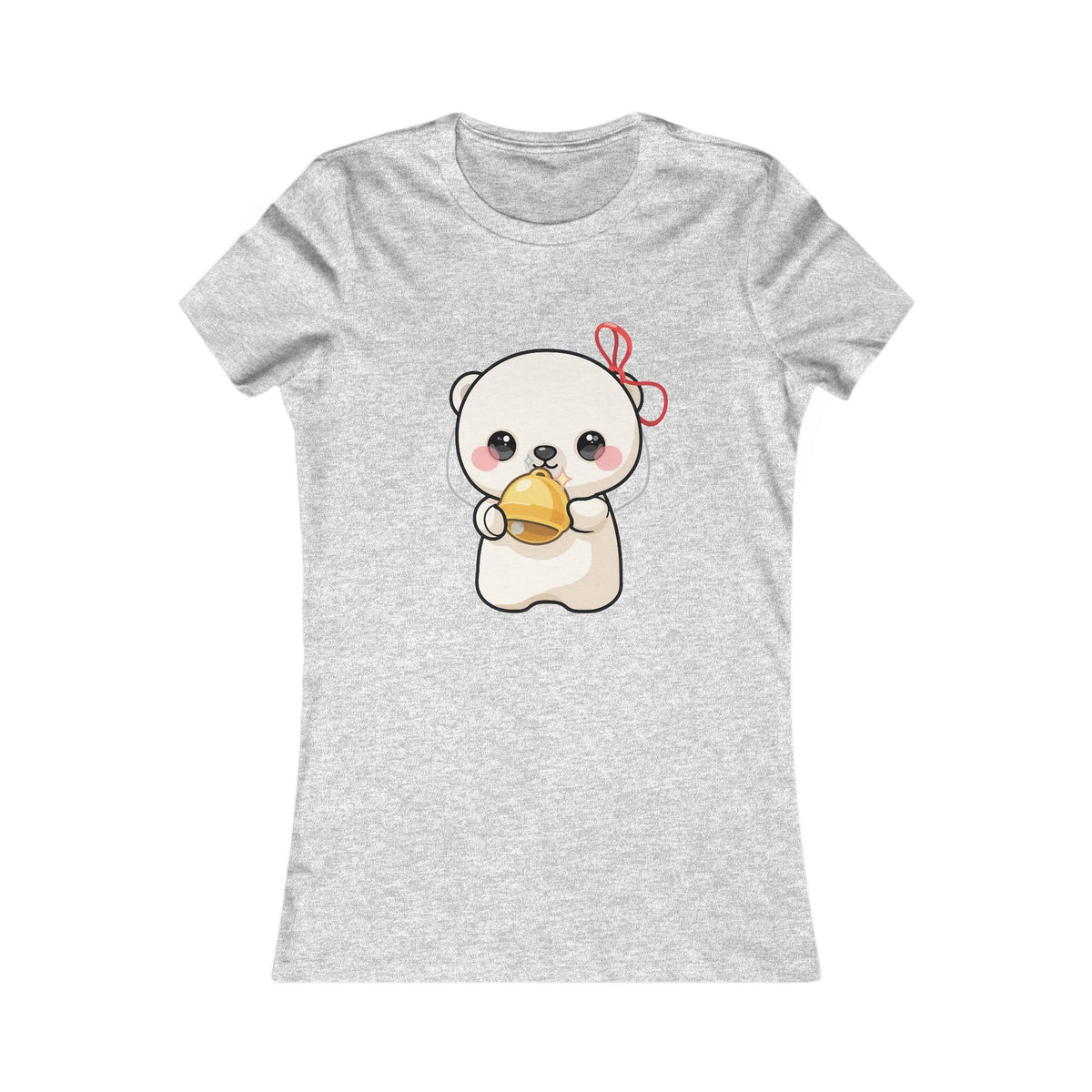 Kawaii Polar Bear Christmas Tee for Women