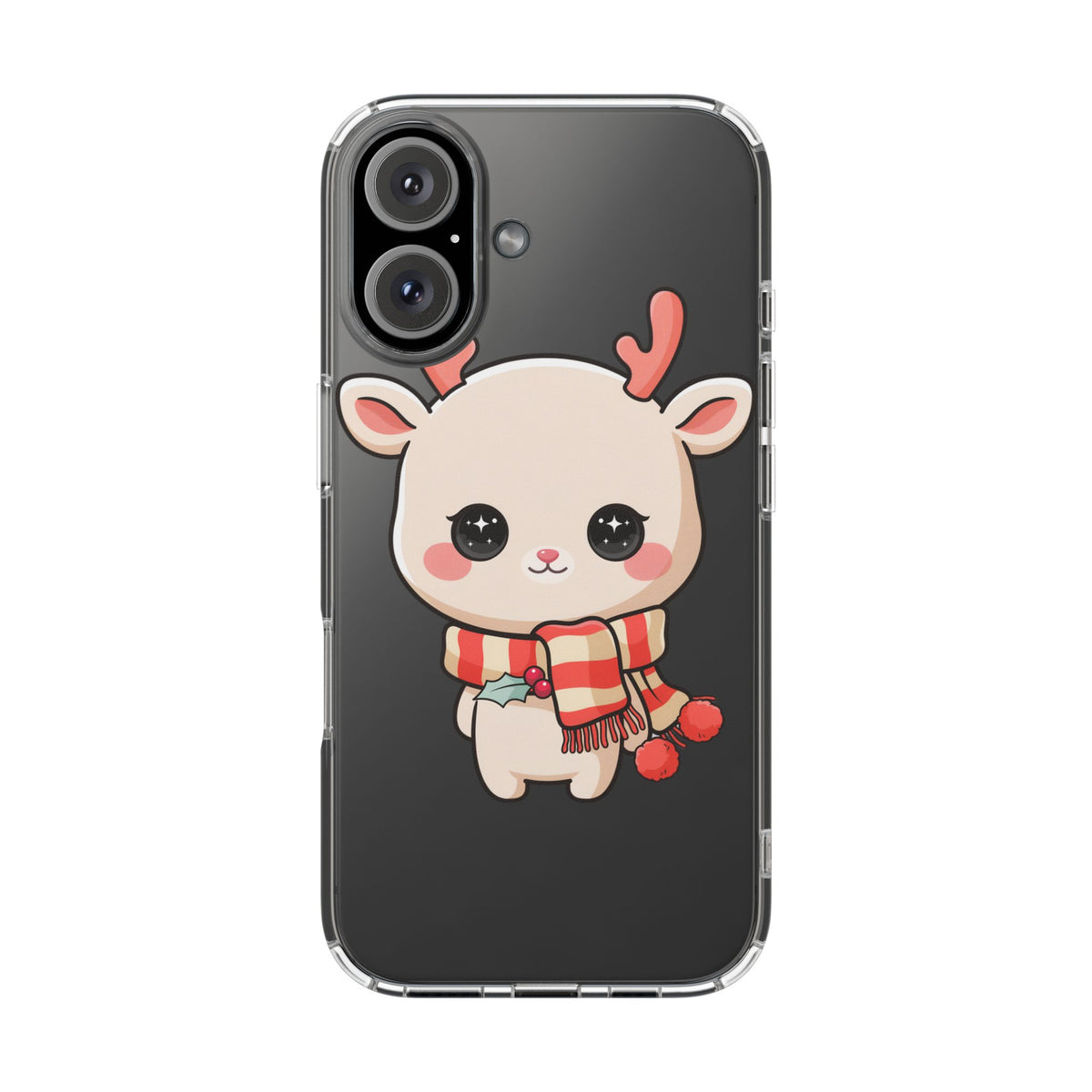 Christmas Reindeer Phone Case, Cute Kawaii Holiday Gift