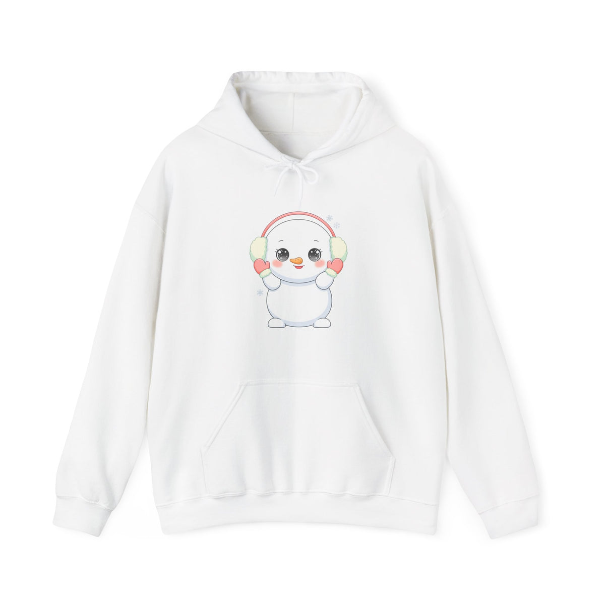 Kawaii Snowman Hoodie, Cute Winter Gift Sweatshirt