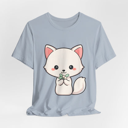 Christmas Fox T-Shirt, Cute Mistletoe Kawaii Tee