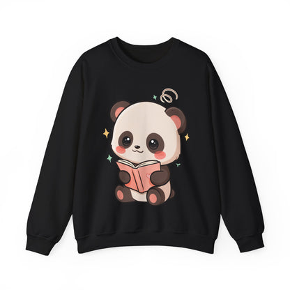 Cute Reading Panda Sweatshirt for Book Lovers