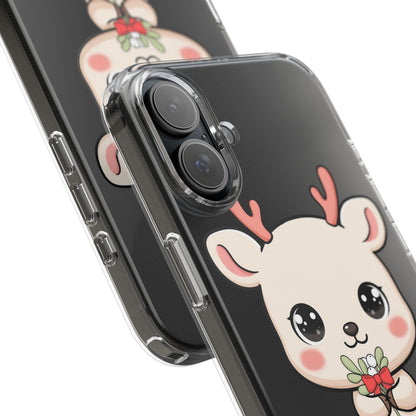 Kawaii Christmas Reindeer Clear Phone Case Gift