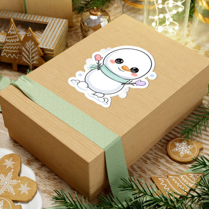 Kawaii Snowman Sticker for Cozy Winter Decor