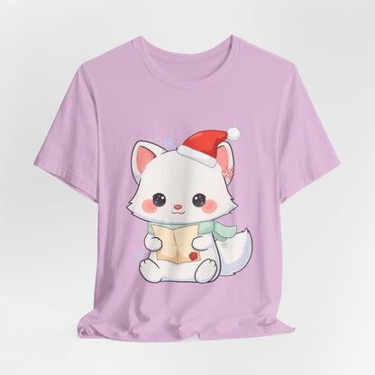 Christmas Arctic Fox T-Shirt for Cozy Holiday Readers