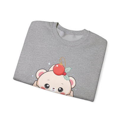 Kawaii Polar Bear Christmas Sweatshirt, Cute Holiday Crewneck
