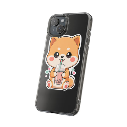 Kawaii Shiba Inu Phone Case for Bubble Tea Lovers