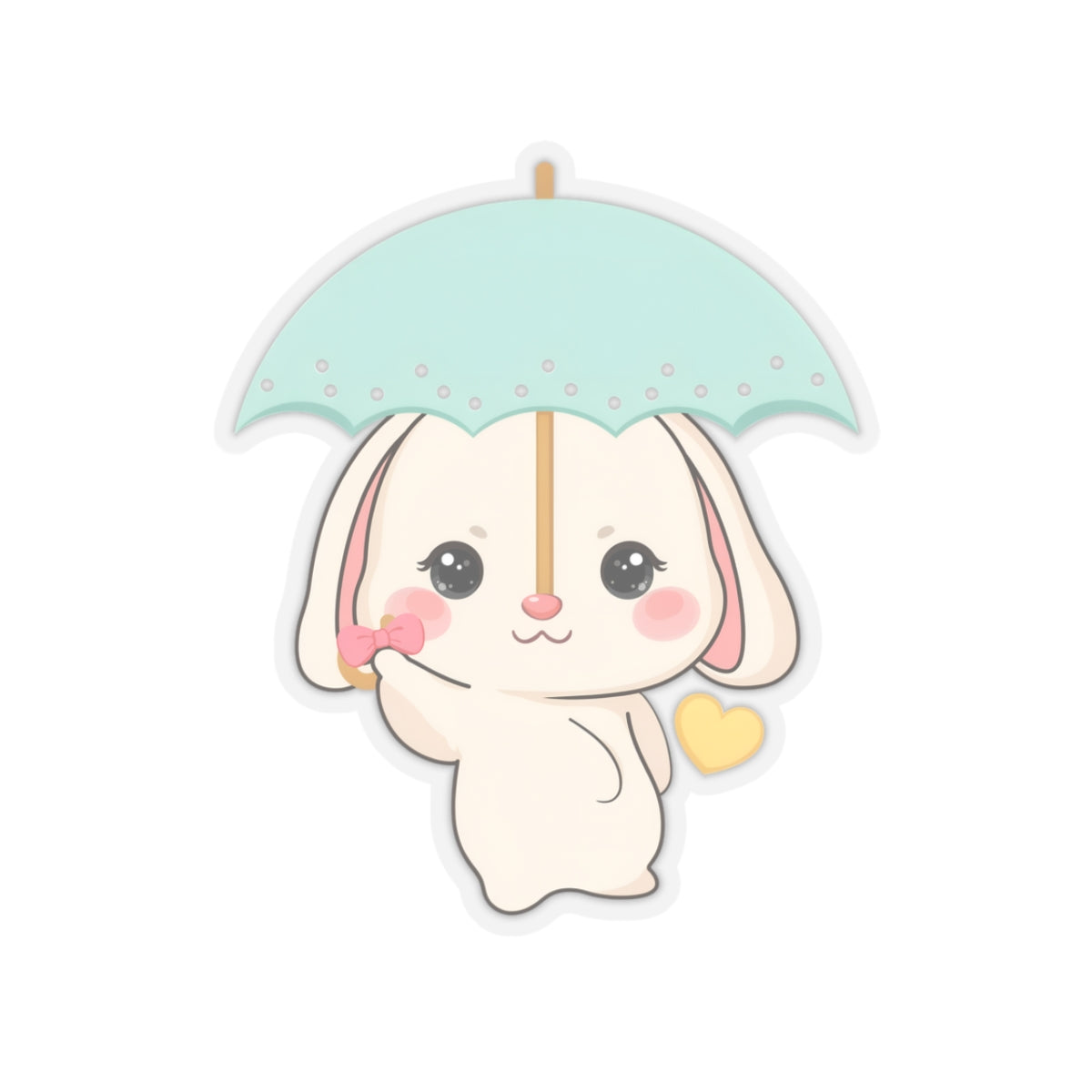 Kawaii Bunny Sticker with Umbrella | Cute Vinyl Decal
