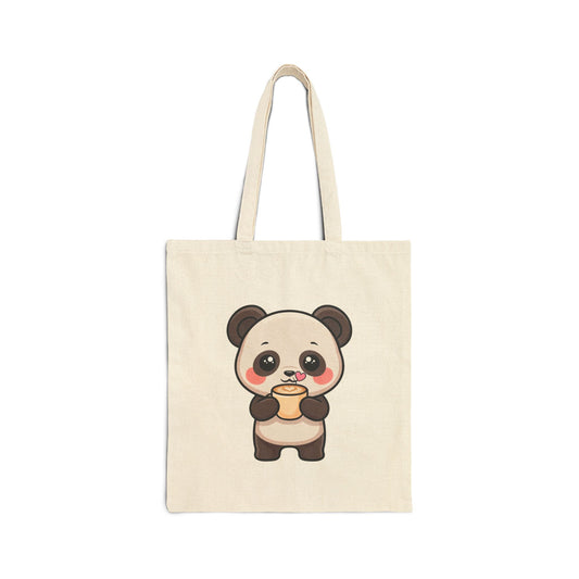 Kawaii Panda Tote Bag for Coffee Runs