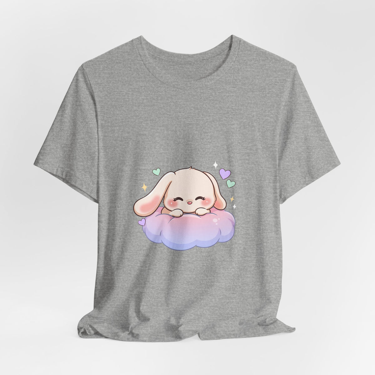 Kawaii Sleeping Bunny Tee, Cute Cloud Nap Unisex Shirt