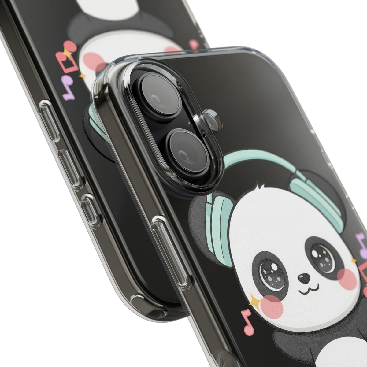 Kawaii Panda Phone Case with Headphones