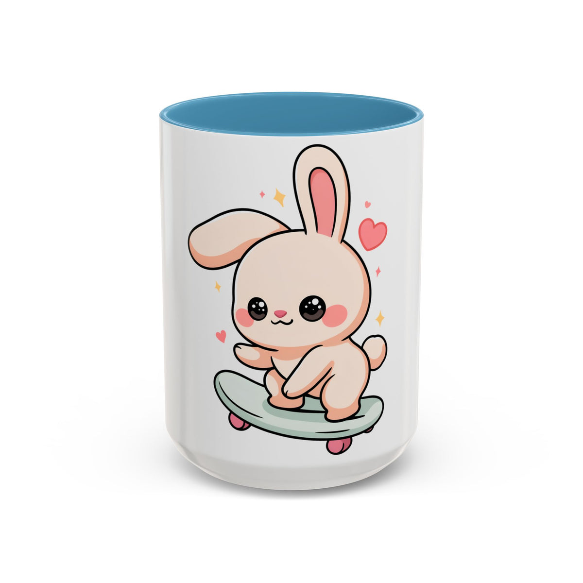 Kawaii Bunny Skateboard Mug – Cute Accent Coffee Mug