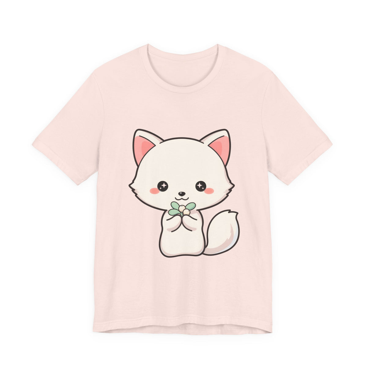 Christmas Fox T-Shirt, Cute Mistletoe Kawaii Tee