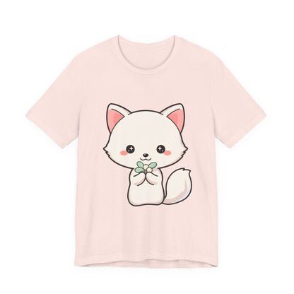 Christmas Fox T-Shirt, Cute Mistletoe Kawaii Tee