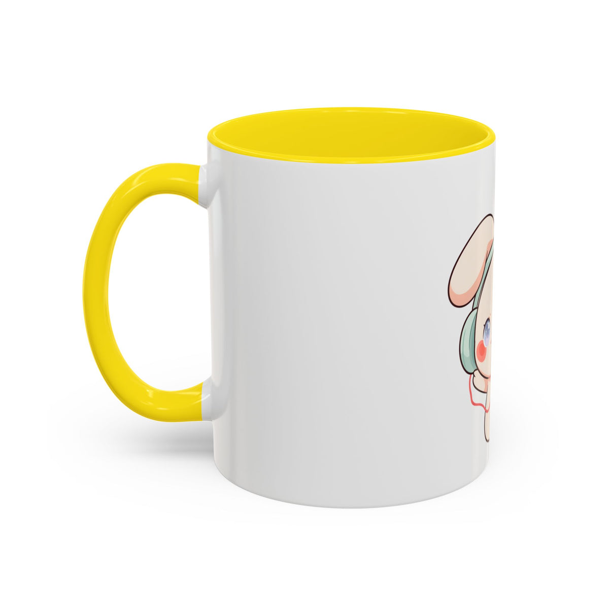 Kawaii Bunny Music Mug, Cute Accent Coffee Mug