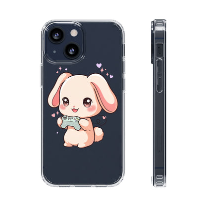 Kawaii Bunny Gamer Clear Impact-Resistant Phone Case