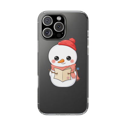 Kawaii Snowman Phone Case Reading to Santa