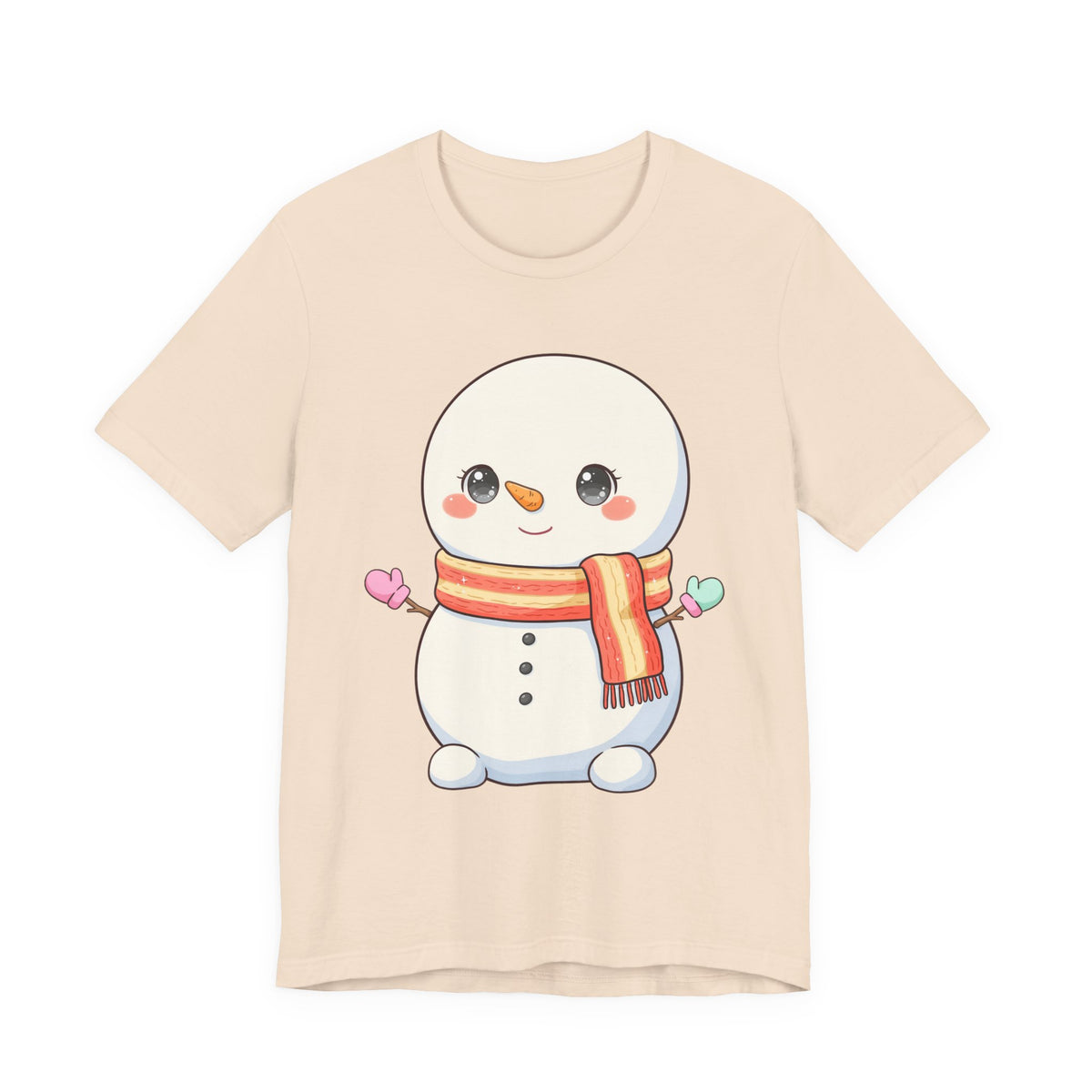 Kawaii Snowman Christmas T-Shirt for Cute Holiday Cheer