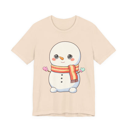 Kawaii Snowman Christmas T-Shirt for Cute Holiday Cheer