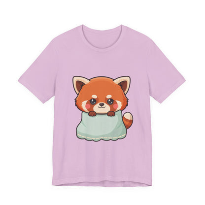 Kawaii Red Panda T-Shirt, Cozy Blanket Chibi Animal Tee