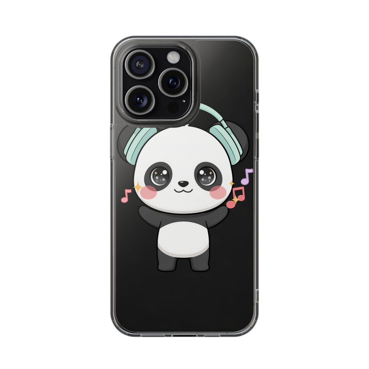 Kawaii Panda Phone Case with Headphones