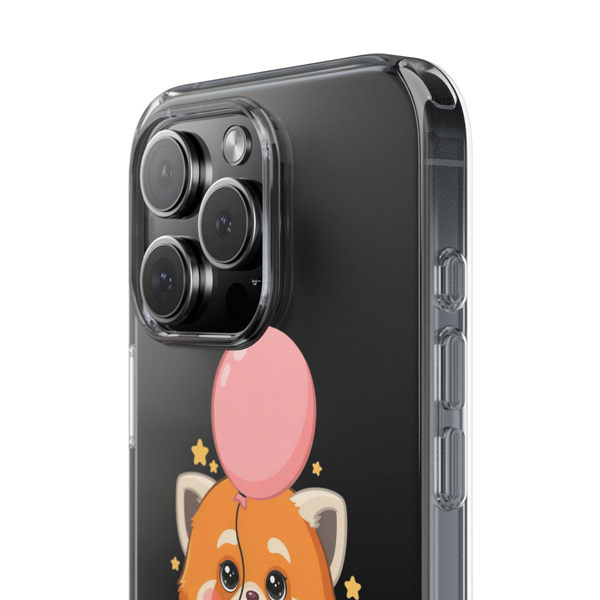 Kawaii Red Panda Clear Impact-Resistant Case with Balloon