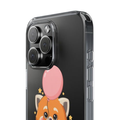 Kawaii Red Panda Clear Impact-Resistant Case with Balloon