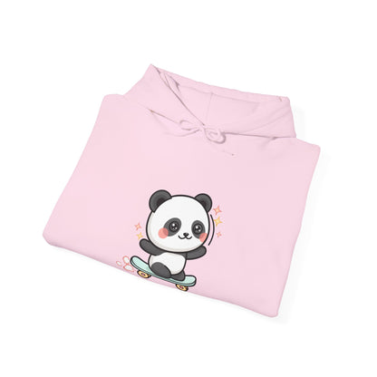 Kawaii Skateboard Panda Hoodie, Cute Chibi Animal Sweatshirt