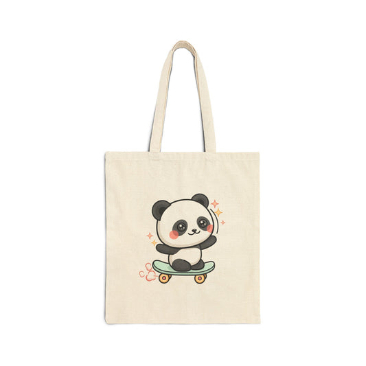 Kawaii Panda Tote Bag for Skateboarding Fans