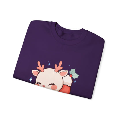 Christmas Reindeer Sweatshirt, Kawaii Stocking Holiday Gift