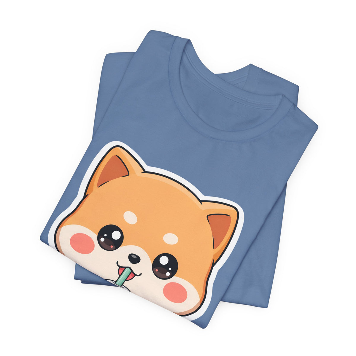 Kawaii Shiba Bubble Tea T-Shirt for Boba Lovers