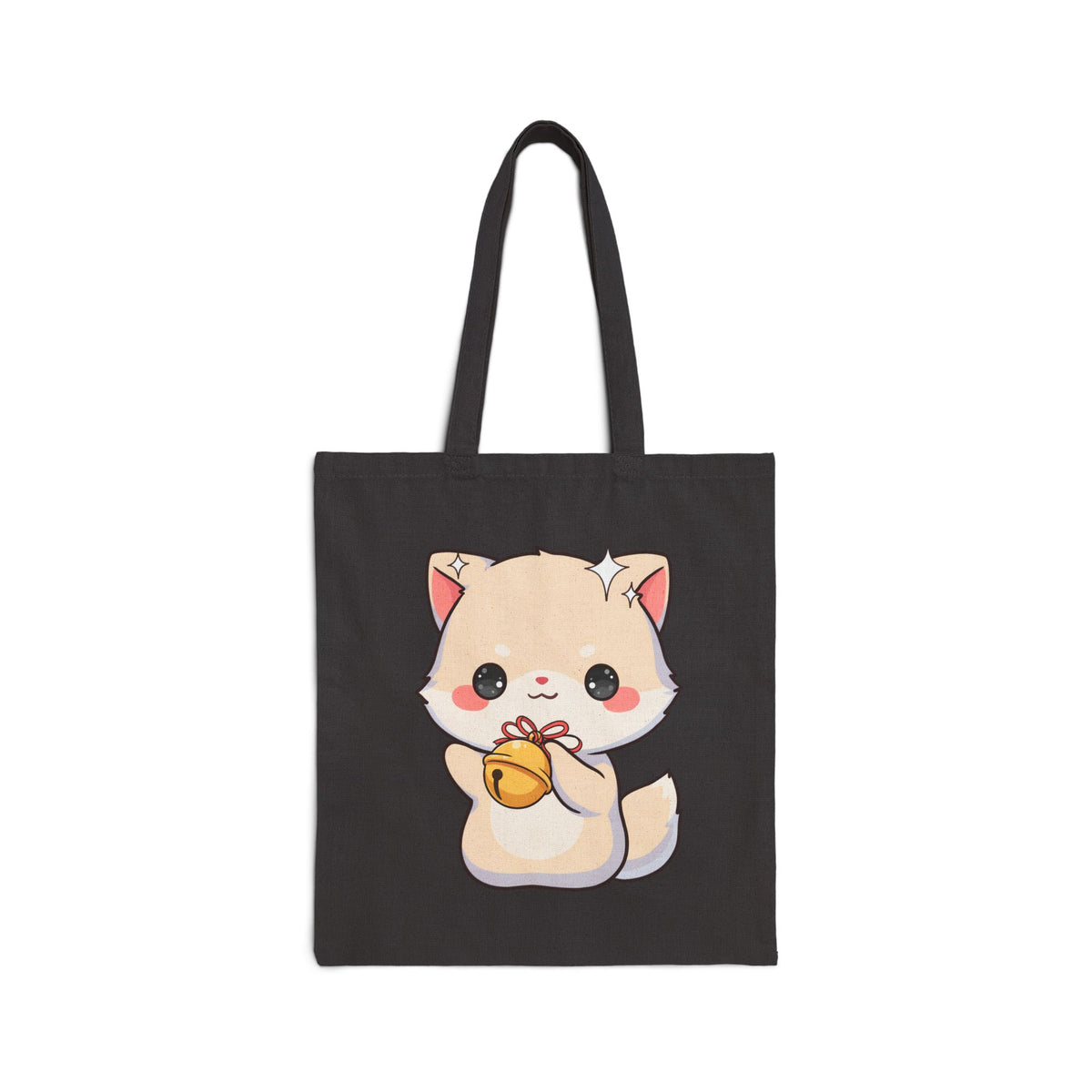 Kawaii Arctic Fox Cotton Canvas Tote Bag