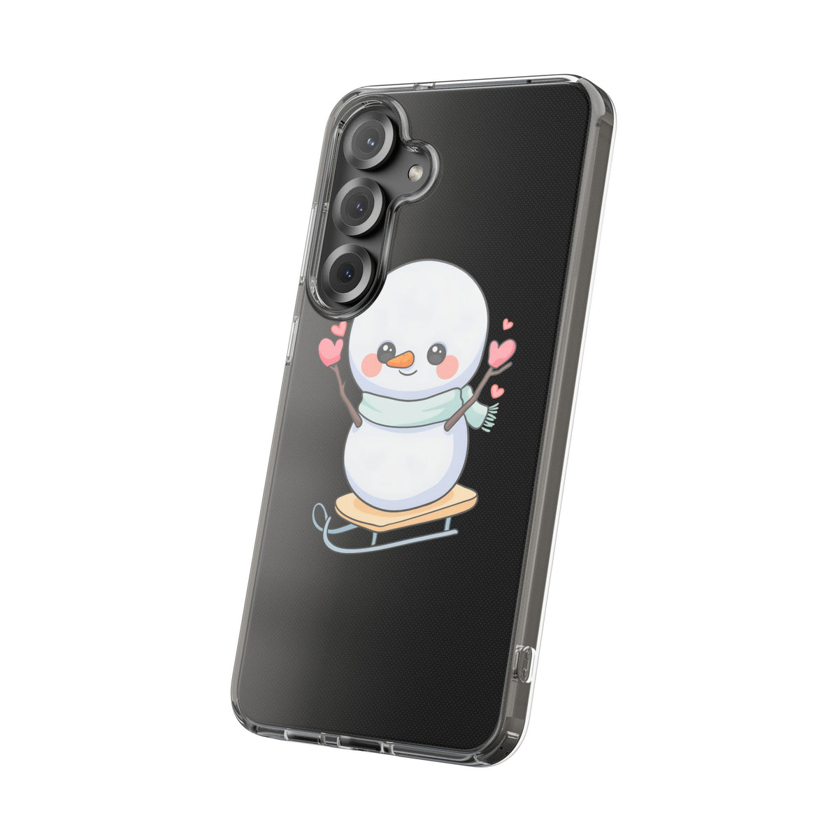 Kawaii Snowman Phone Case, Cute Winter Cheer