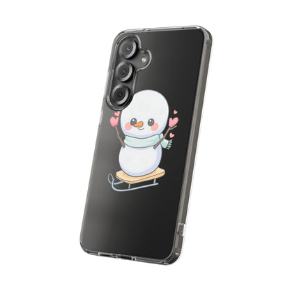 Kawaii Snowman Phone Case, Cute Winter Cheer