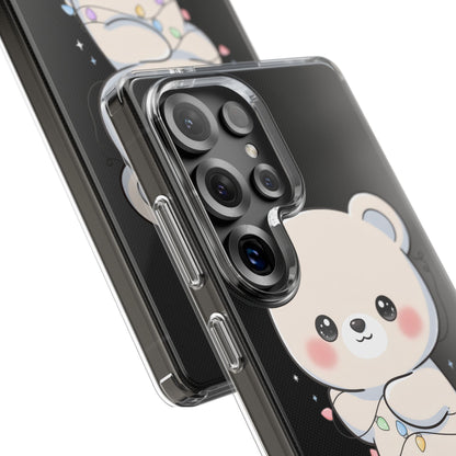 Kawaii Polar Bear Phone Case with Fairy Lights