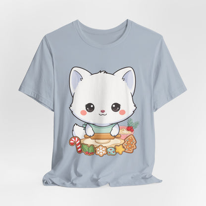 Kawaii Arctic Fox Christmas Baking T-Shirt