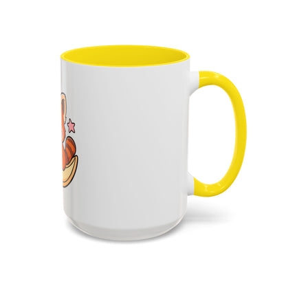 Red Panda Accent Coffee Mug, Kawaii Crescent Moon