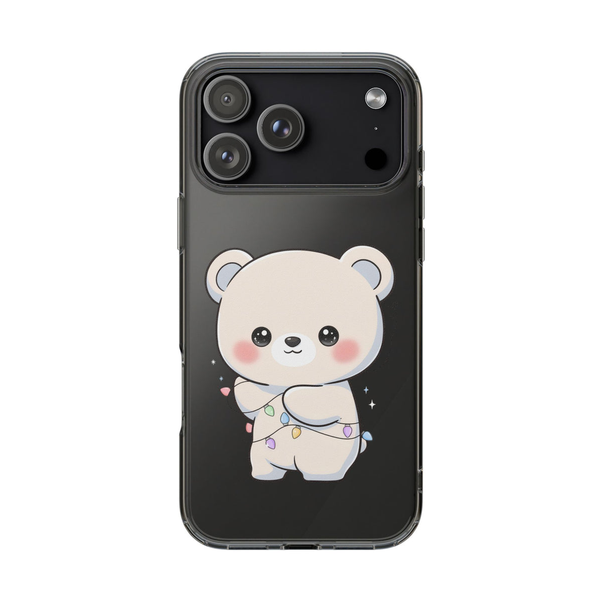 Kawaii Polar Bear Phone Case with Fairy Lights