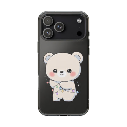 Kawaii Polar Bear Phone Case with Fairy Lights