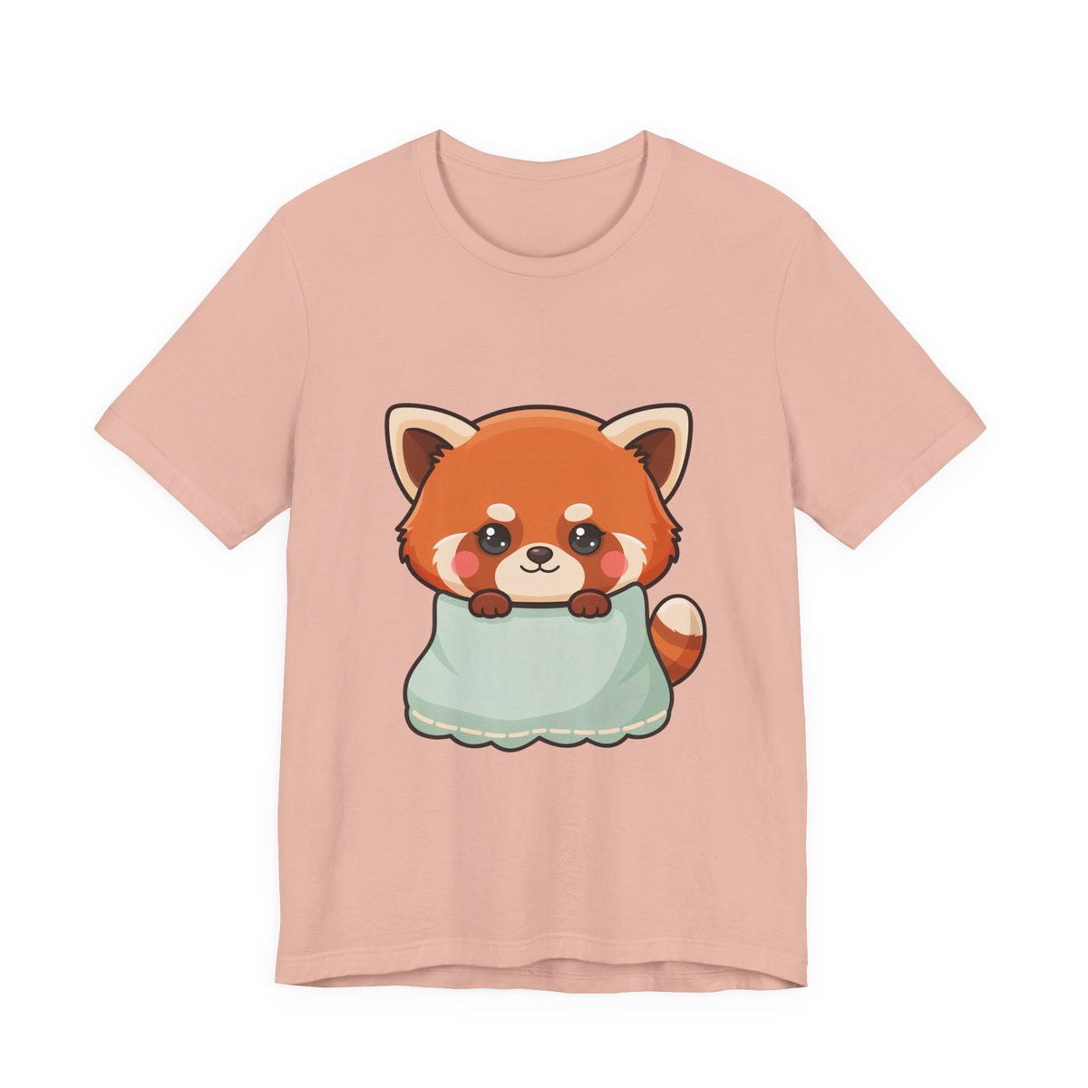 Kawaii Red Panda T-Shirt, Cozy Blanket Chibi Animal Tee