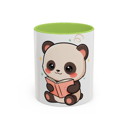 Kawaii Panda Reading Mug, Cute Book Lover Coffee Cup