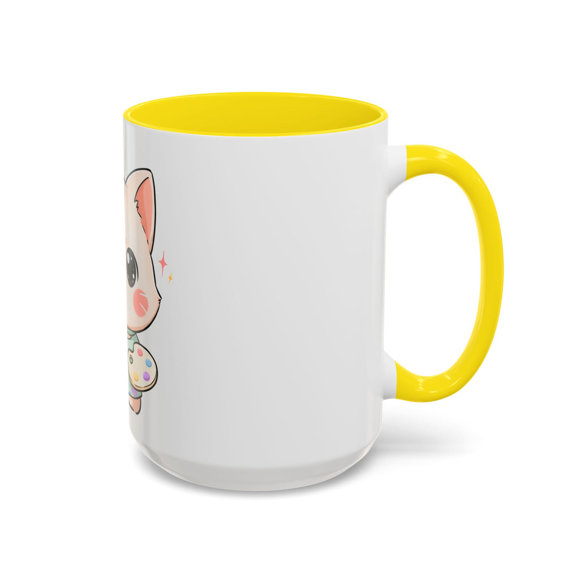 Kawaii Cat Artist Accent Coffee Mug