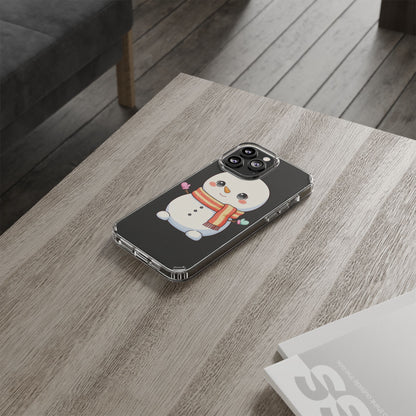 Kawaii Snowman Phone Case – Cute Christmas Clear Case